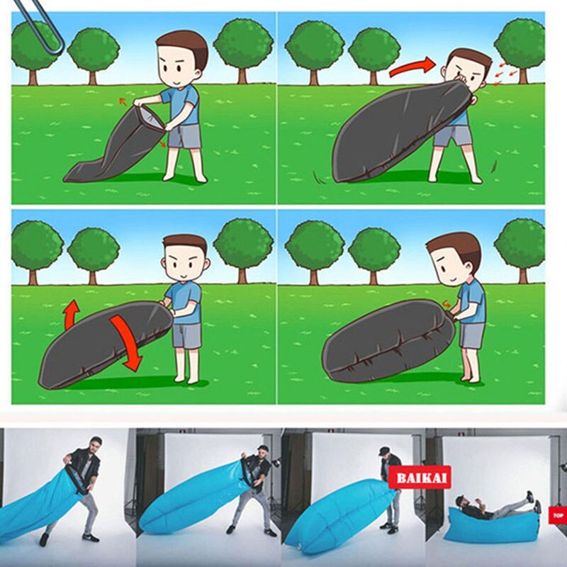 Camping Inflatable Sofa Portable Folding Chair Sleeping Bag Waterproof Ultralight Air Bed Outdoor Fast Folding Beach Lazy Bags