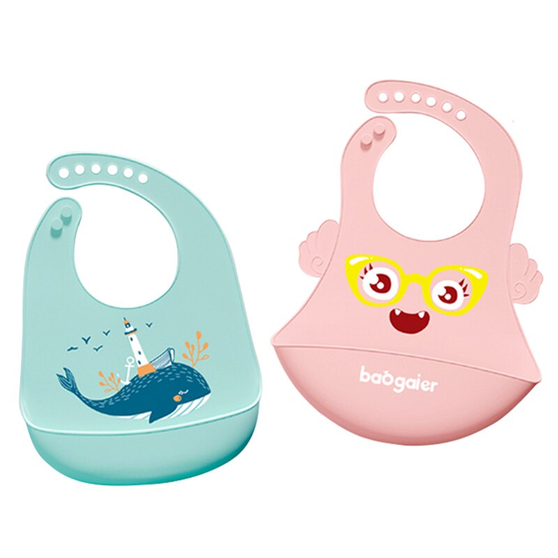 2 stücke Baby Lätzchen Wasserdichte Silikon Baby der lebensmittel tasche Stereo wasserdicht Super weiche lebensmittel tasche freundlicher speichel tasche waschen-freies