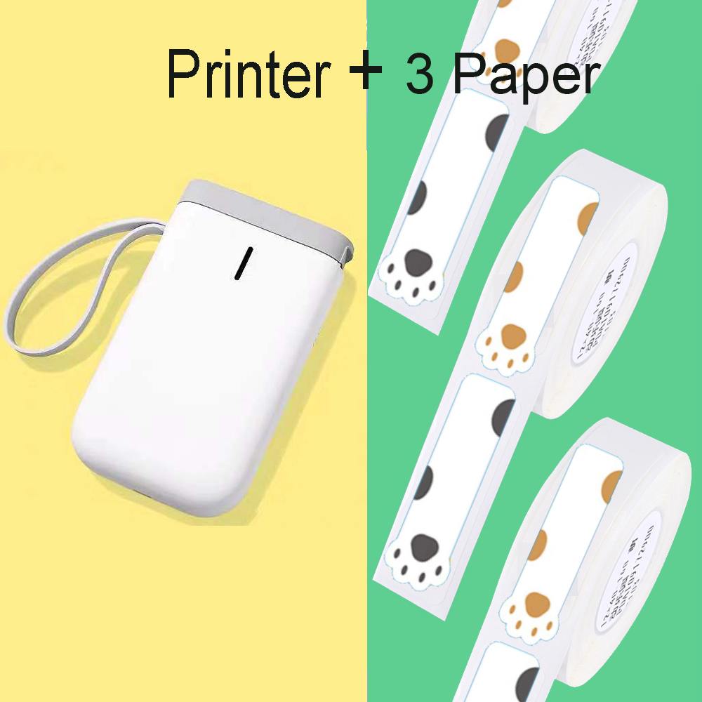 Mini langaton tarratulostin kannettava taskutarratulostin kannettava bluetooth lämpötarratulostin kotikäyttöön toimistotulostin  d11: Tulostin 3 papercat