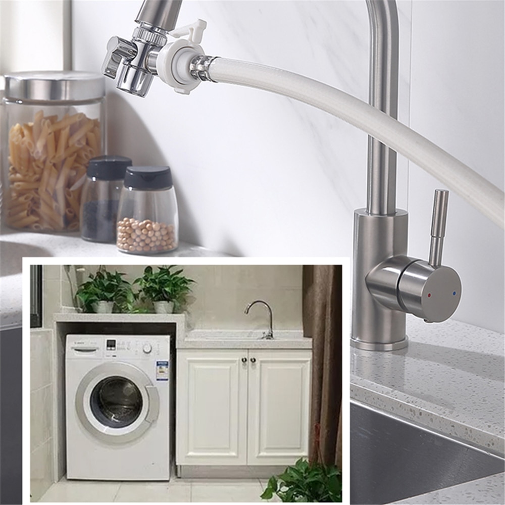 Home Bathroom Kitchen Basin Sink Faucet Brass Diverter Polished Chrome Water Tap Filter Valve Replacement Part