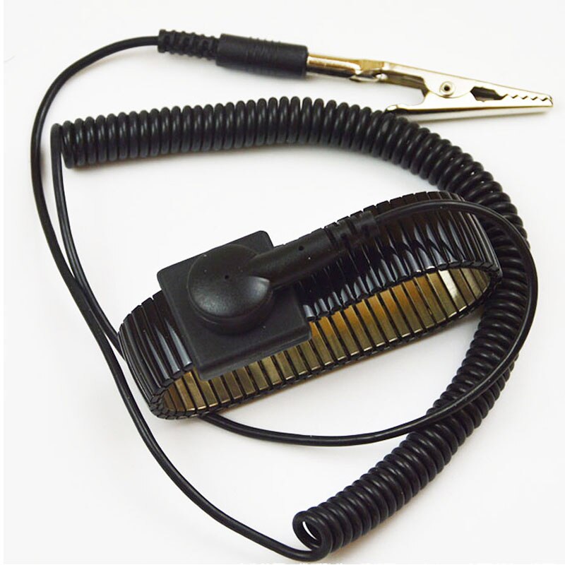PU Anti static Wrist band Esd Wrist strap Black Metal Discharge Cord wire Clip for Electrician IC PLCC worke