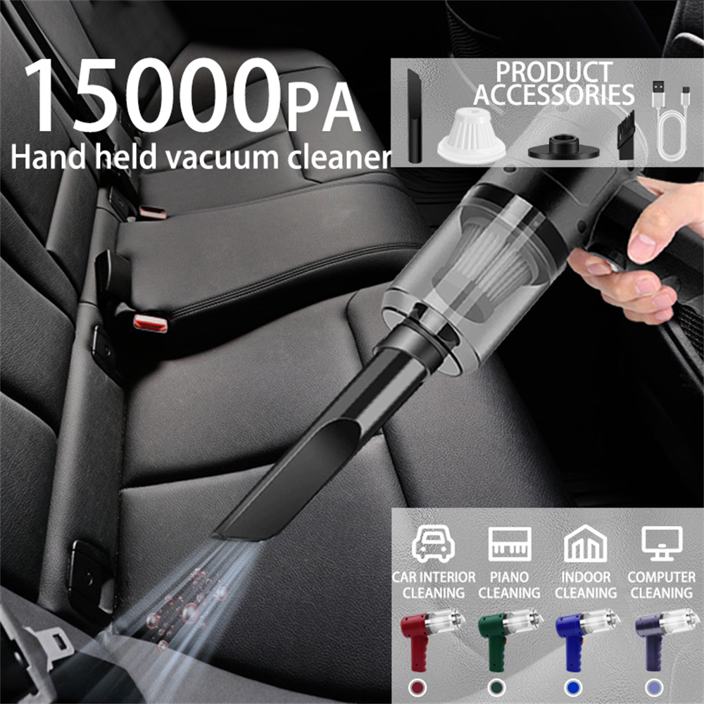 15000PA Compressed Air Dust Collector Handheld Vacuum Cordless High Power, Car Vacuum Cleaner Hairdryer Mini Portable