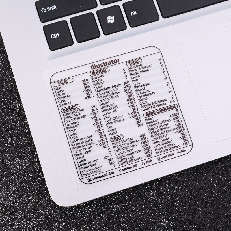 Laptop-Tastatur Referenz Abkürzung Aufkleber für MacBook Luft Profi transparent wasserdicht schnelle Referenz Leitfaden Aufkleber für Fenster
