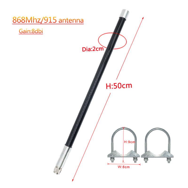LoRa Helium Hotspot Bergmann Antenne - 50cm 8DBI 868/915MHz draussen IP67 Wasserdicht Glasfaser Antenne