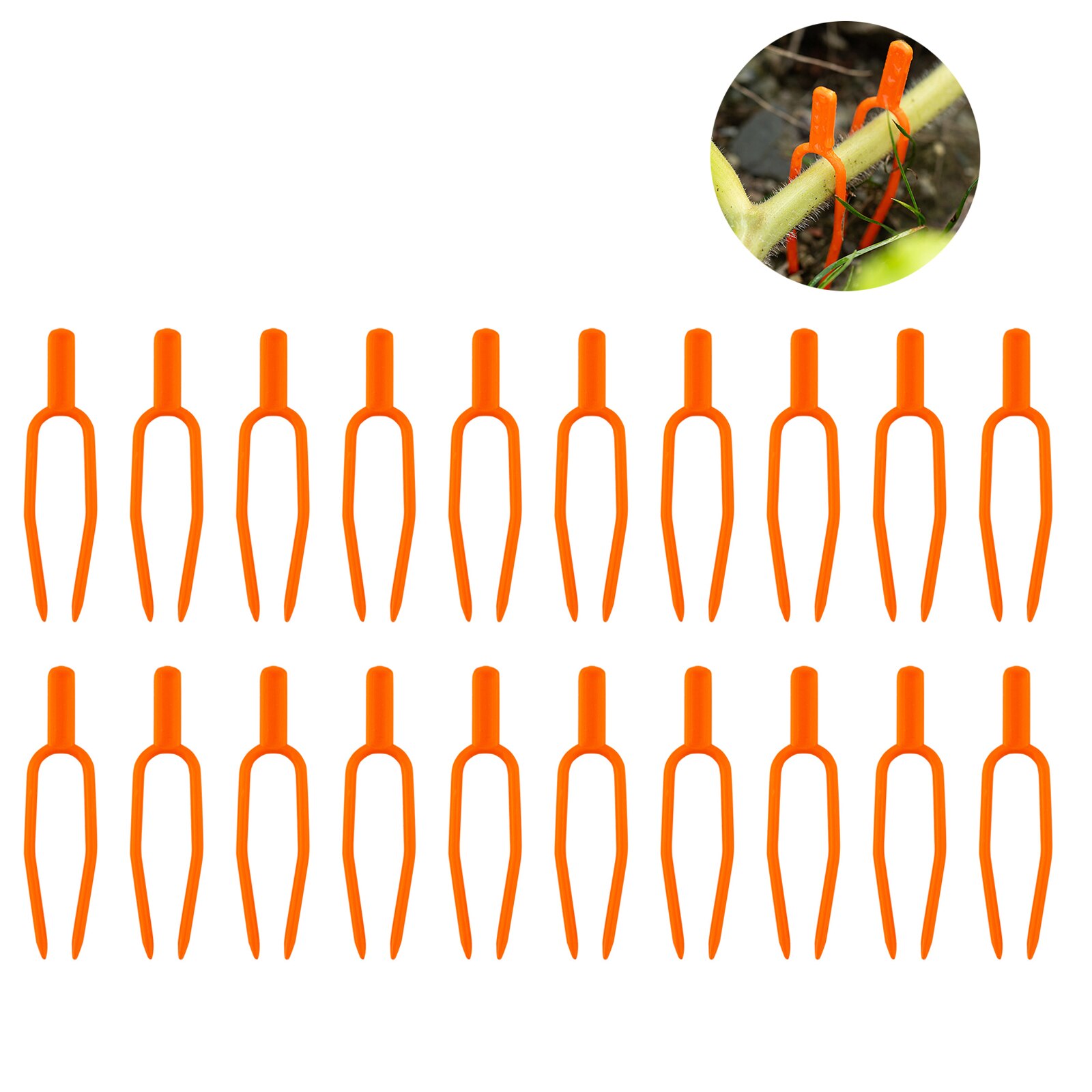 Anlage Clip 100 stücke Erdbeere Gabel Werkzeug Gartenarbeit Kunststoff 100 STÜCKE/einstellen Umwelt Orange Haltbaren Festen Leuchte Schellen: Orange 6.5cm