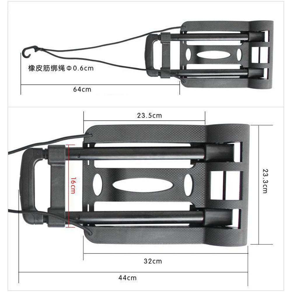 Foldbar rejsebagage indkøbskurv trolley foldbar bærbar 25kg sort hånd