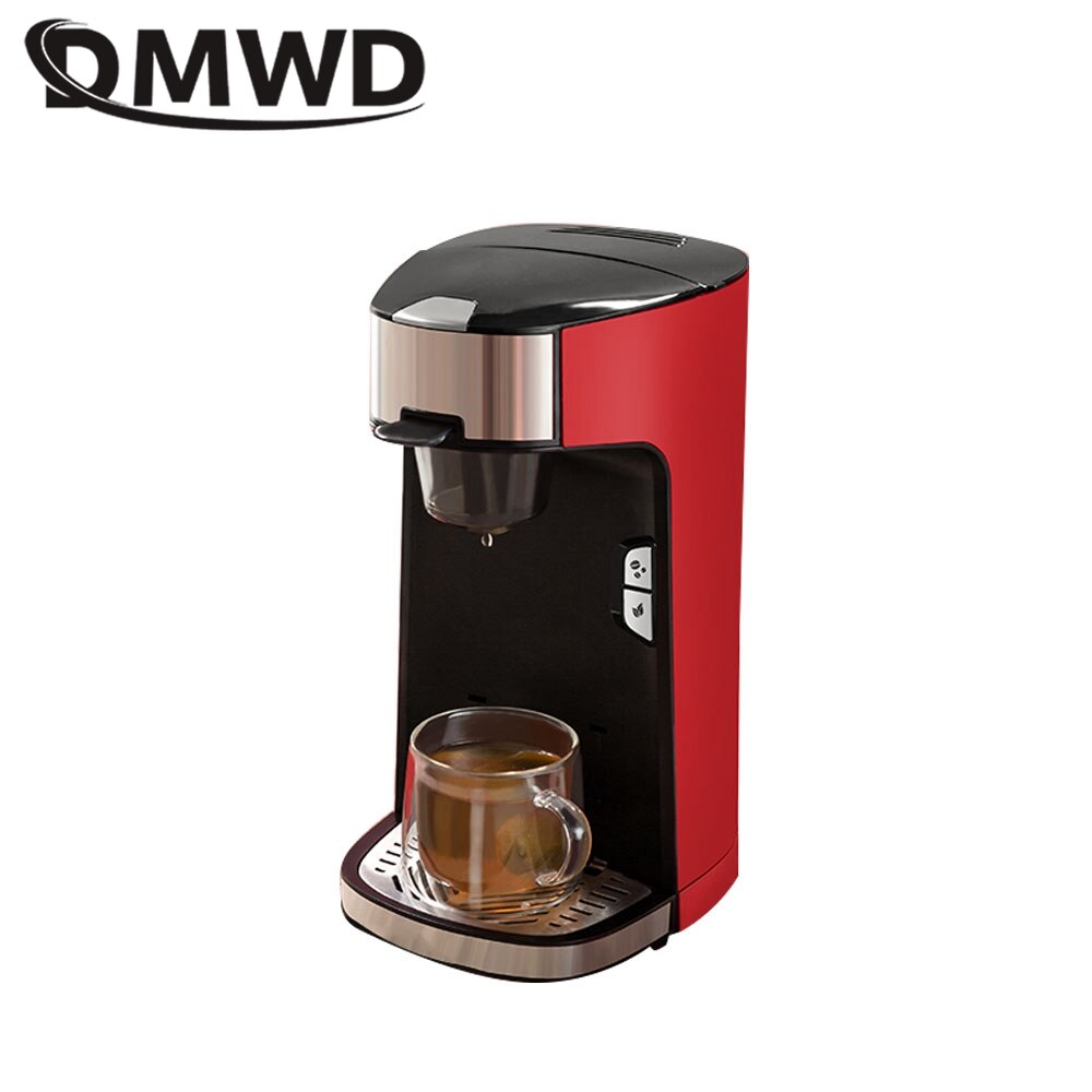 DMWD Household Coffee Machine American Drip Coffee Maker Mini Tea Maker Coffee Capsule Machine For Coffee Powder KCUP 220V
