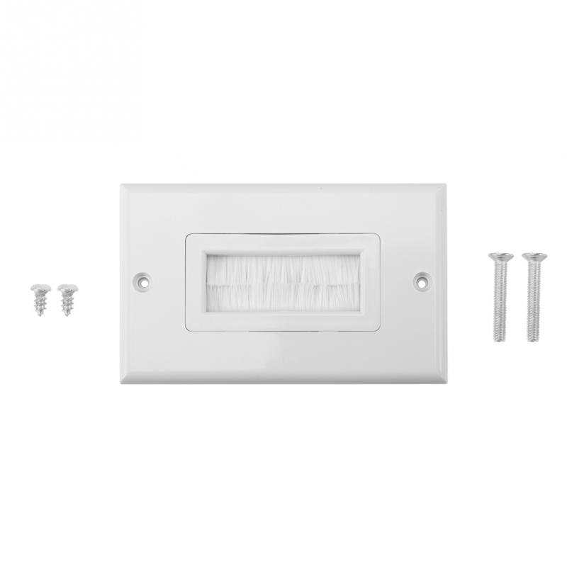 Placa de pared antipolvo para cepillos, Cable de montaje en pared, inserto de paso para cables de una sola banda, correa de acceso, enchufe de pared: 1
