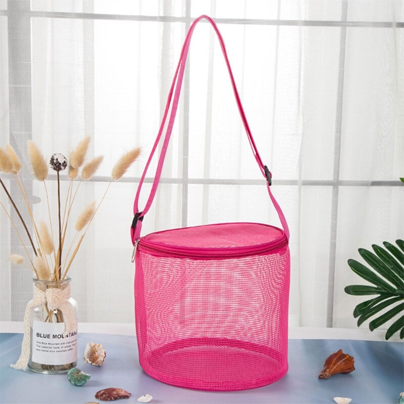 Colorful Storage Mesh Bag for Beach Toy Collection Outdoor Sand Play Toy Bath Shoulder Bag Kids Girls Beach Accessories