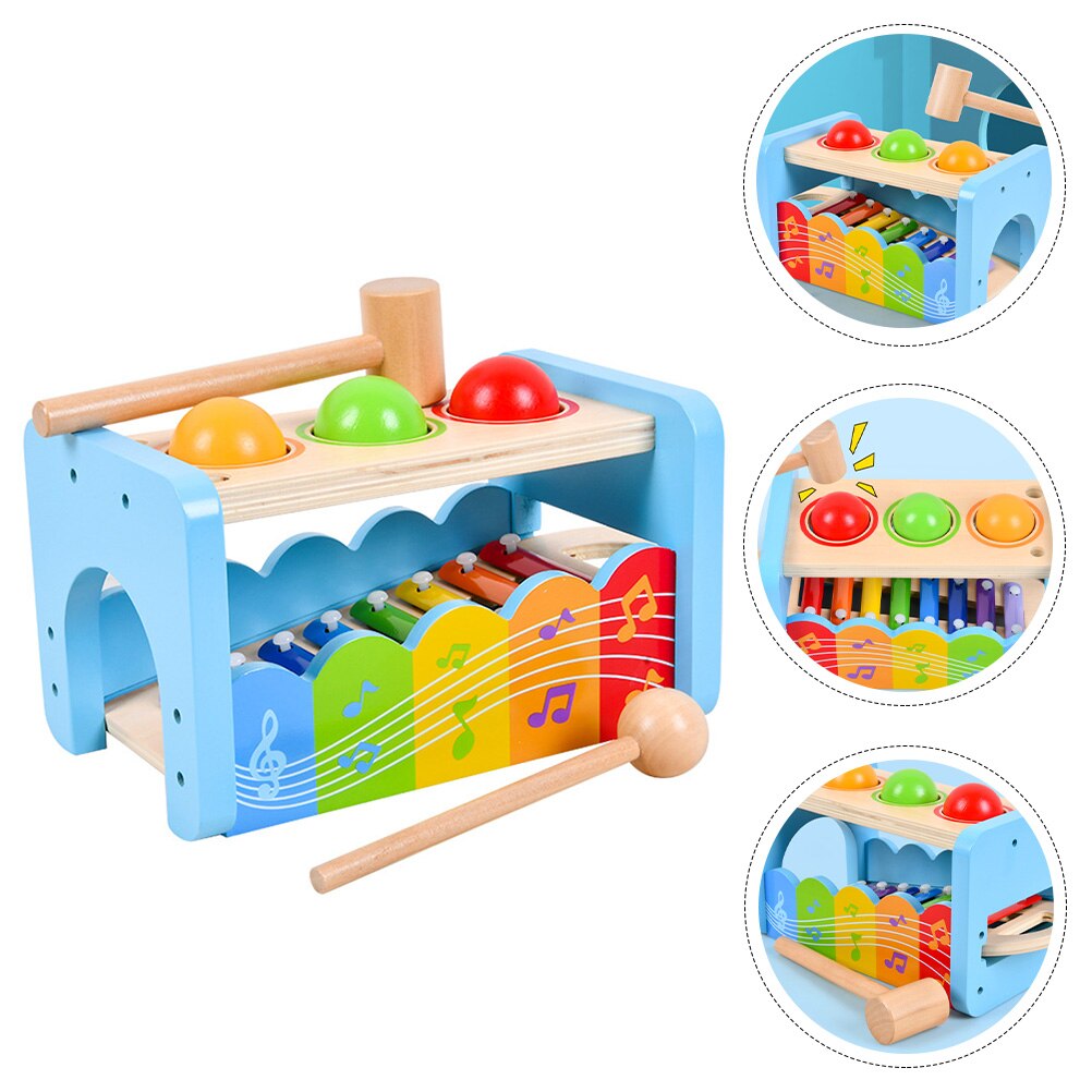 1Pc Children&#39;s Early Learning Plaything Wooden Plaything for Children (Blue)