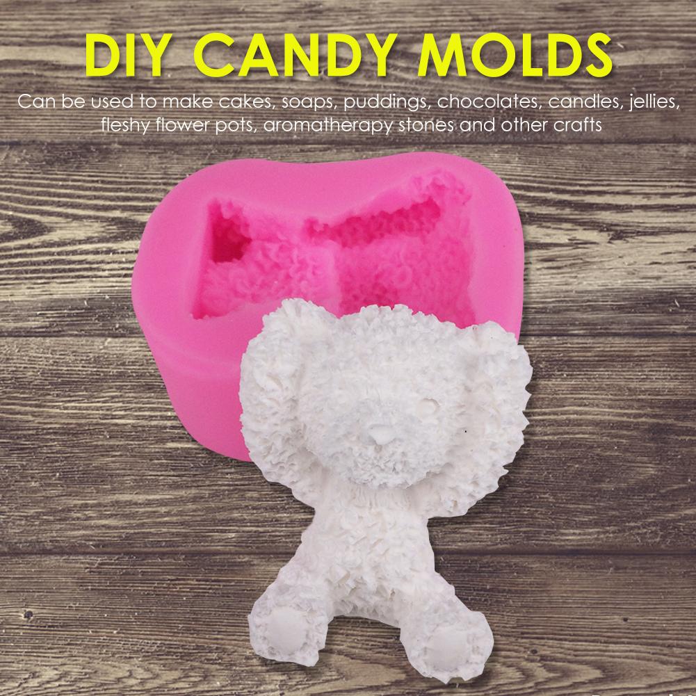 Ours gypse moule Silicone moule aromathérapie artisanat moules bricolage outils de cuisson pour chocolat gâteau Fondant bonbons