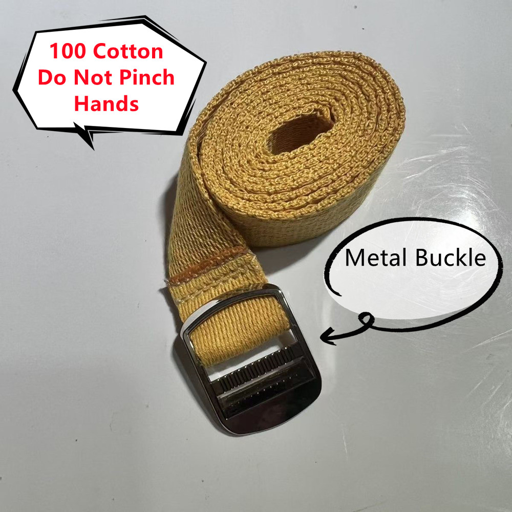 100 bomulls armbrytningsutrustning handledsgreppsbälte tum pronation män kraft styrketräning griptränare metallspänne: Orange