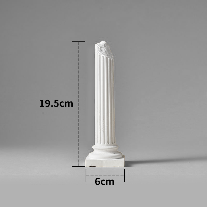 Pilar romano Doric, decoración nórdica de yeso, Mini candelabro de Pilar de yeso para el hogar, pintura de fotografía con sentido de atmósfera: YELLOW