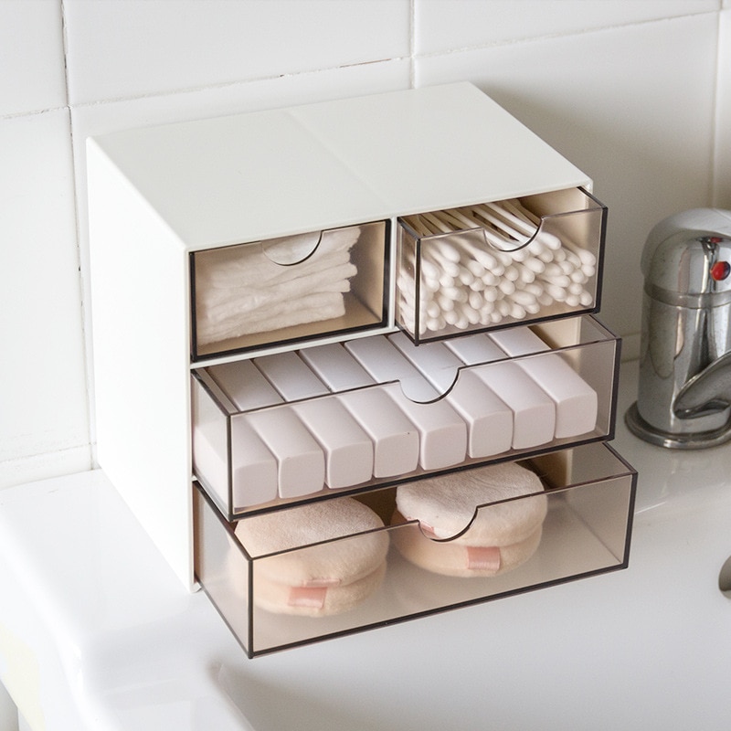 Plastic Drawer Storage Box Home Jewelry Office Stationery Sundries Container Desktop Decoration