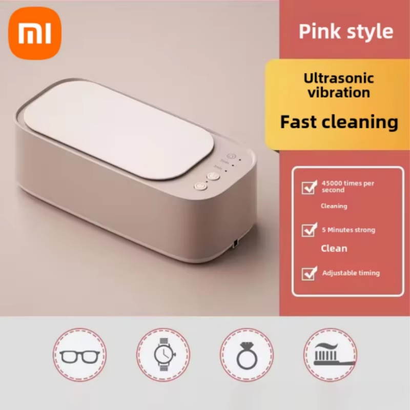Xiaomi-limpiamiento ultrasónico de gafas, máquina limpiadora de joyas con ultrasonido de 45khz, sincronización limpia ultrasónica de alta frecuencia para joyería: Rojo