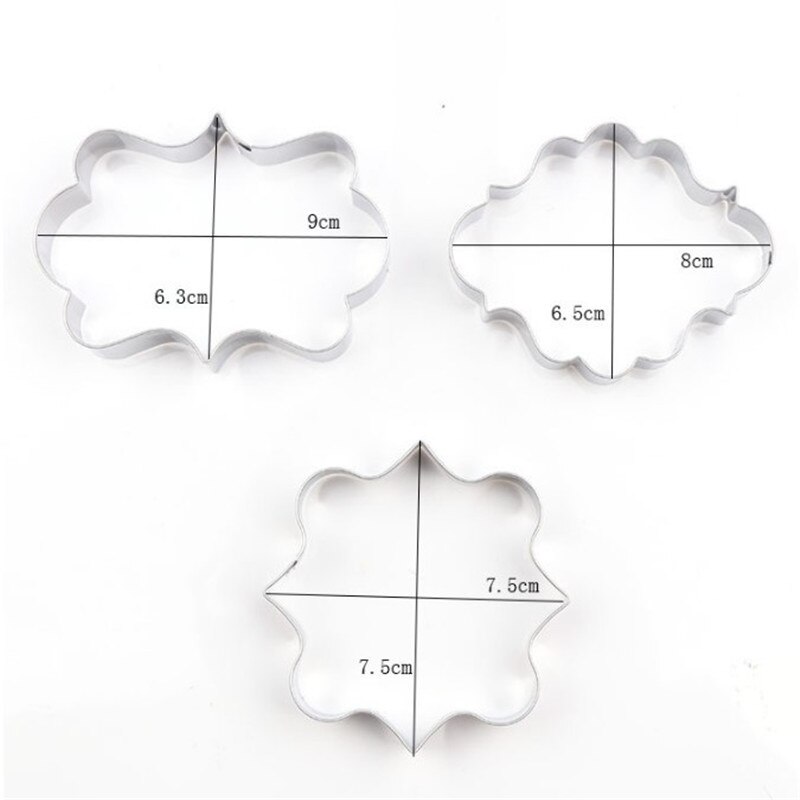 3 Stks/set Zegen Frame Cookie Cutter Pastry Extra Fondant Mold Rvs Cakevorm Decorating Gereedschap Bakken Accessoires