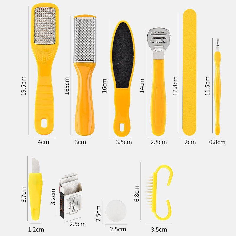 10 in 1 Foot File Callus Remover Set Foot Scrubber Pedicure Tools Kit Rasp Foot Exfoliating Scrubber Cleaner
