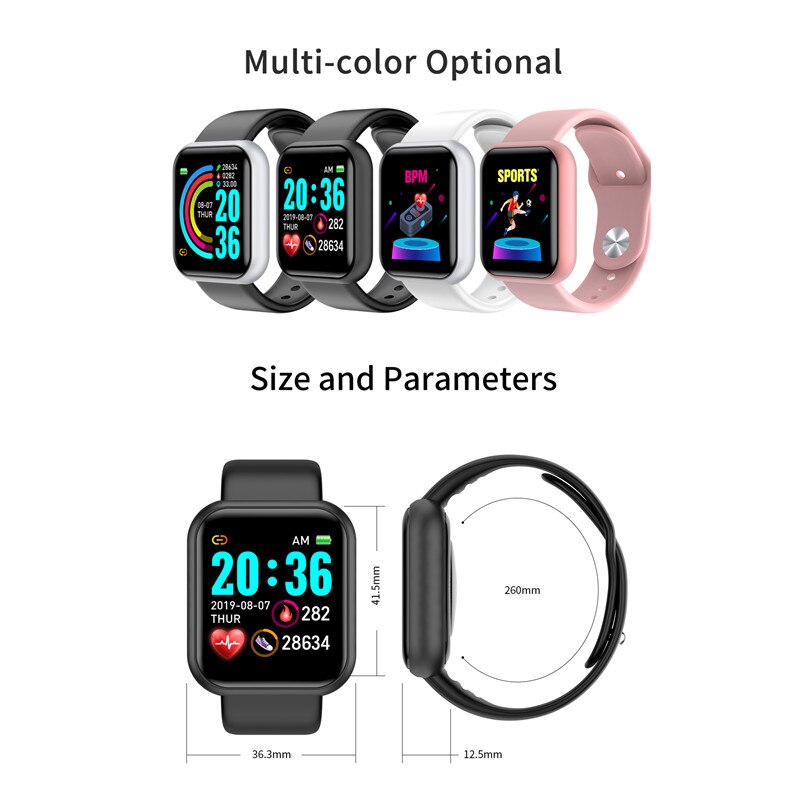 neue Smart Uhr männer Herz Rate Blutdruck Wasserdichte Sport Frauen Smartwatch Fitness Tracker Y68 Für IOS Android iPhone