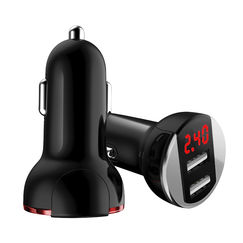 Cargador de coche Universal de 5V/3.1A, salida USB Dual para Huawei P10 Plus Mate 9, Xiaomi Mi5 Mi6 Plus, pantalla Led de voltaje