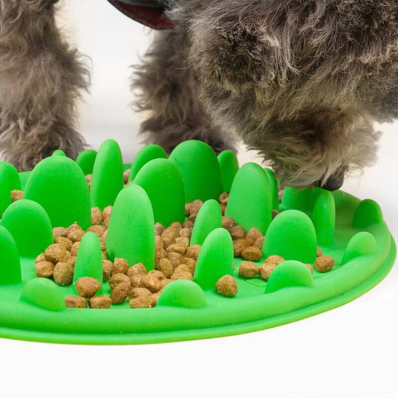 Silikone kæledyr langsomt spise hund skål langsom føder hund mad skål hård silikone hund langsom føder kattefoder anti gulping feeder skål