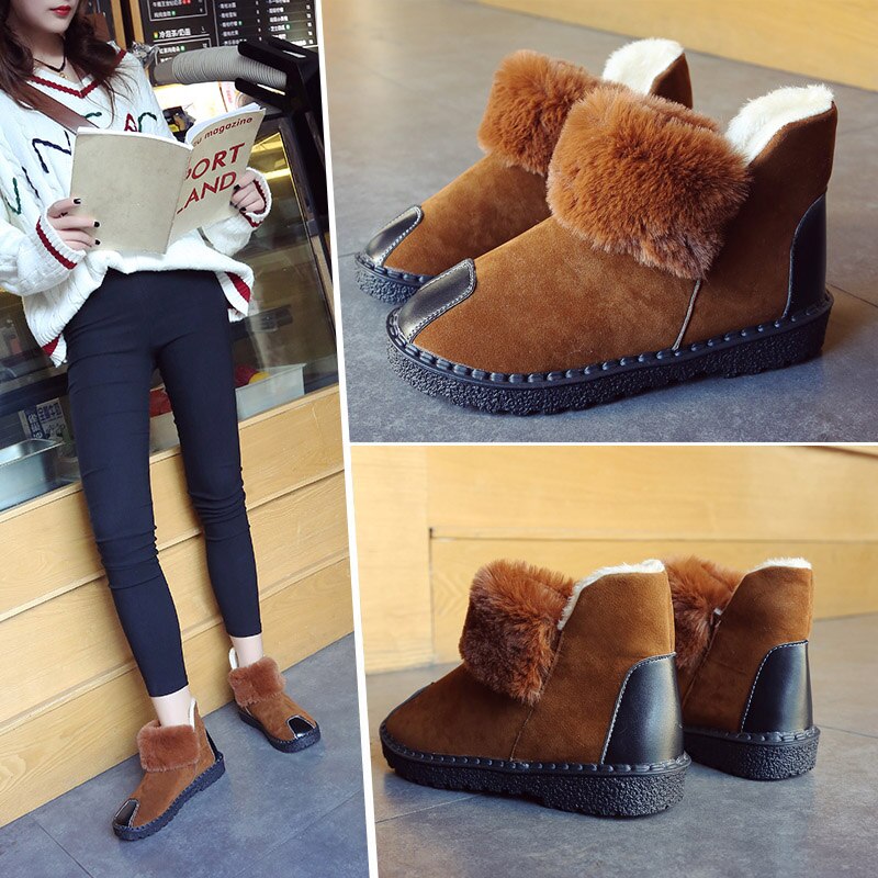 femmes bottes d'hiver fourrure de renard naturel bottes de neige femme de en cuir de vache véritable cheville noir marron botte
