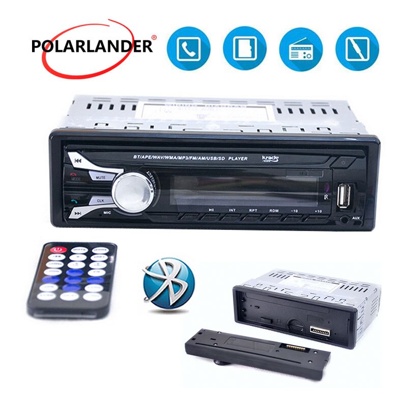 FM Car Radio Bluetooth Detachable Front Panel Auto Audio Stereo Car MP3 Player AUX USB Handsfree Radios Tuner Remote Control