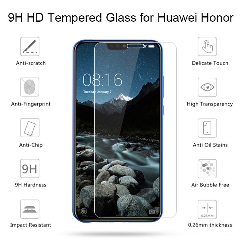 2 Piece HD Hard Tempered Glass for Huawei Honor 9X Pro 7X 6X 5X 8S 7S Screen Protector Film 9H Protective Glass for Honor 9X Pro
