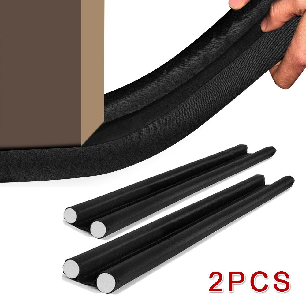 2pcs Draught Excluder Stopper Door Bottom Seal Strip Draft Guard Double ...