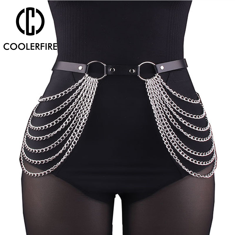 Cinturón gótico con cadena para mujer, cinturones de a la , correa para vestidos, cinturón dorado y plateado para pantalones vaqueros, cinturón para pantalones CY11