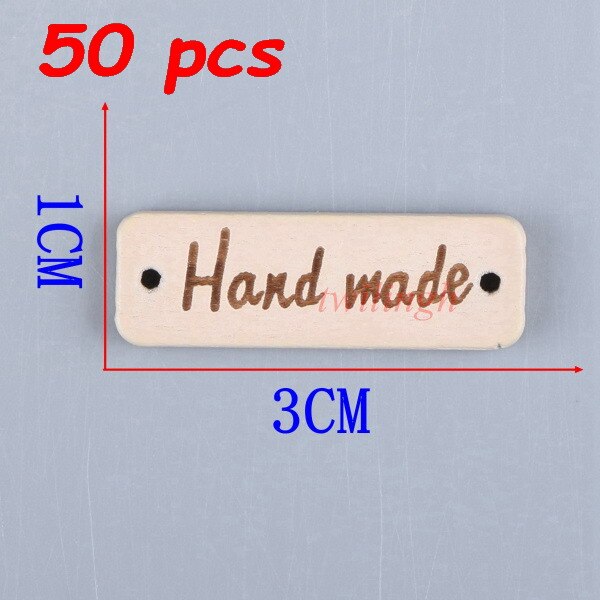 twilingh 50Pcs Natural Color Wooden Buttons Handmade Letter Love 2 Holes: shape 1 50pcs