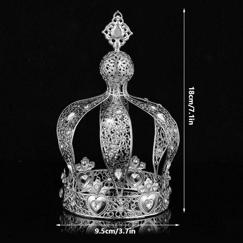 1pc Birthday Cake Decor Crown Cake Decoration Crown Ornament: Silver