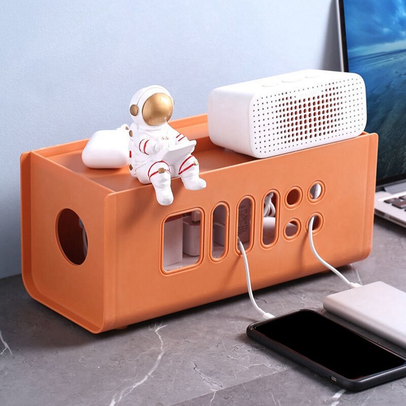 Cable Extension Cord Wire Organizer Desktop Gadget Power Socket Storage Bin Mobile Charger Electrical Holder