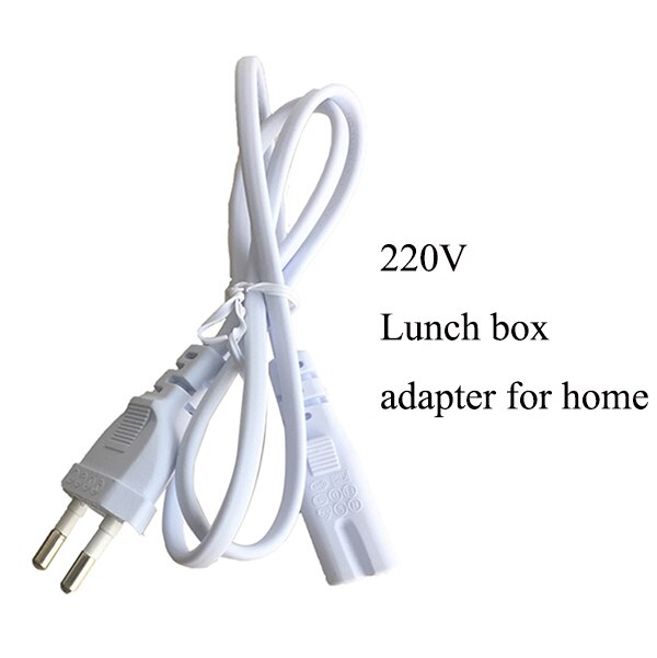 Ahtoska 12V 220V Draagbare Elektrische Verwarmde Rvs Lunchbox Voor Kids Voedsel Containers Voedsel Warmer Met Compartimenten: only 220  cable line