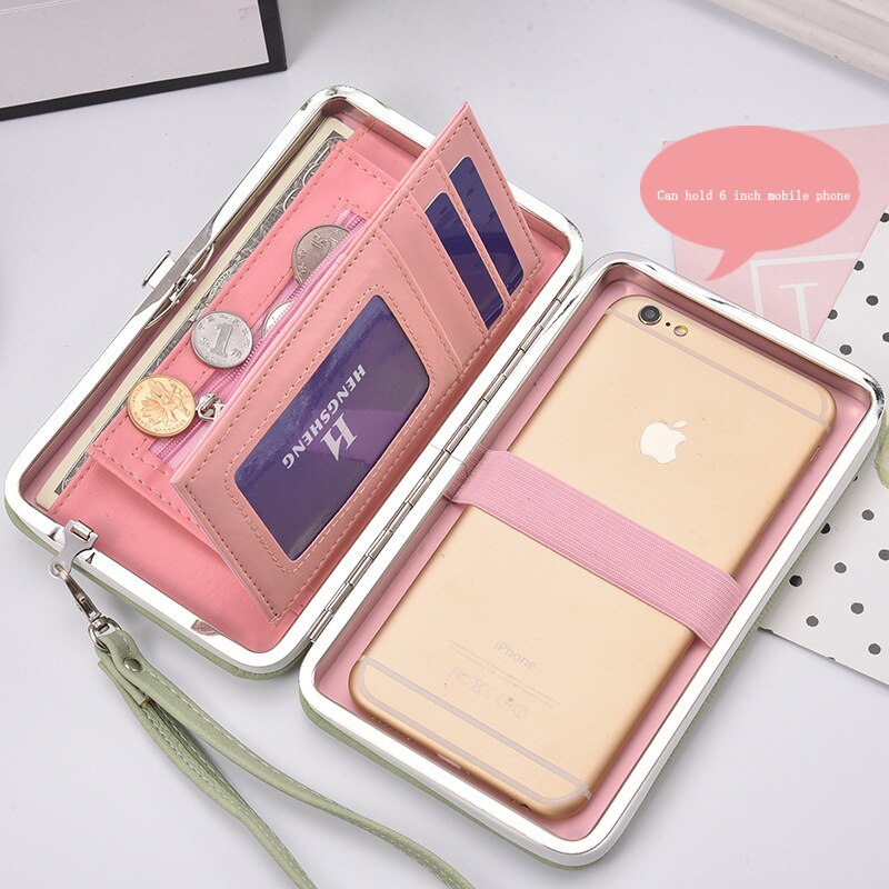 Catei Karrui Korean version of the women's wallet long mobile phone bag bow lunch box female bag tide