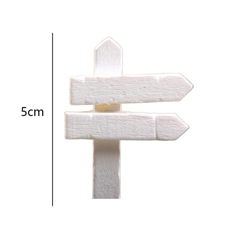 1Pcs Mini Miniatuur Houten Omheining Wegwijzer Ambachtelijke Tuin Decor Ornament Plant Pot Micro Landschap Bonsai