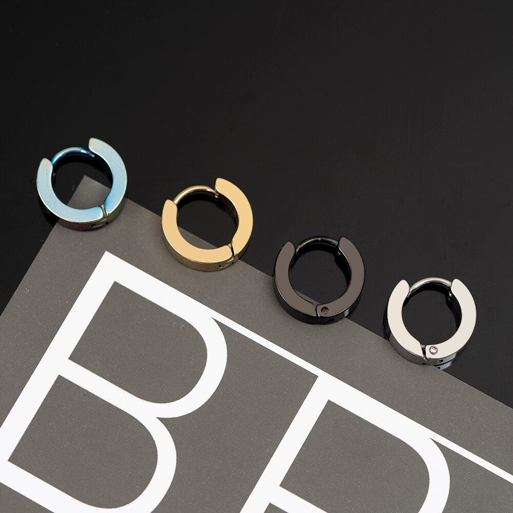 1 Paar Anti-Allergisch Titanium Stalen Oorbel Punk Rock Stud Oorbellen Mannen Mode-sieraden Vrouwen Kleine Cirkel Ronde Stud oorbellen