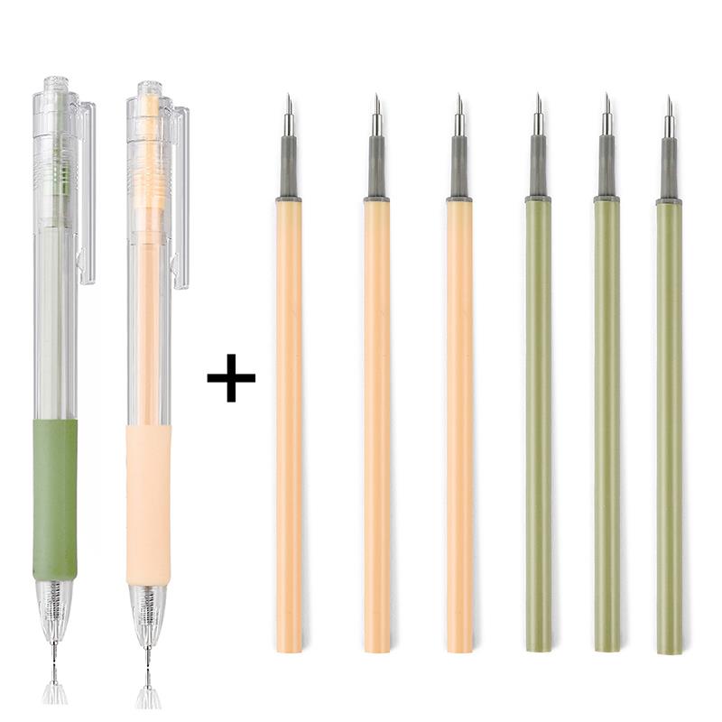 Set Papier geschnittenes Messer Stift Nachfüllset Kunst Allzweckmesser Scrapbook Schneidwerkzeug Präzaufkleber Washi Tape Cutter DIY Handwerk: Armee Grün