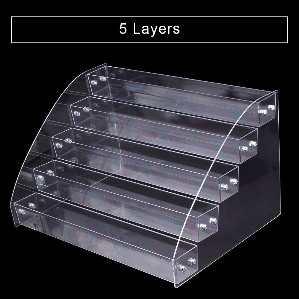 1 to 7 etagers neglelak stativ bordplade akryl display stander klar læbestift holder æteriske olier hylde manicure opbevaring organisere: 5 lag