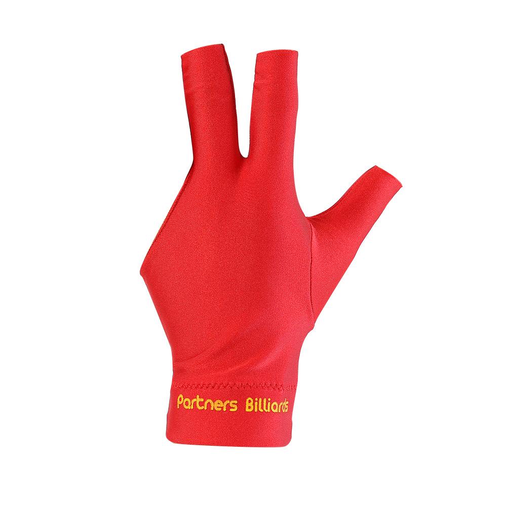 2 stück dreifinger-snooker-billard-queue-handschuhe aus lycra-gewebe mit stickerei für die linke hand, offenes billard, fitnesszubehör: Rot