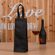 Black Reusable Single Bottle Wine Tote Holder Vineyard Bag Tote Bag Single Pack Set