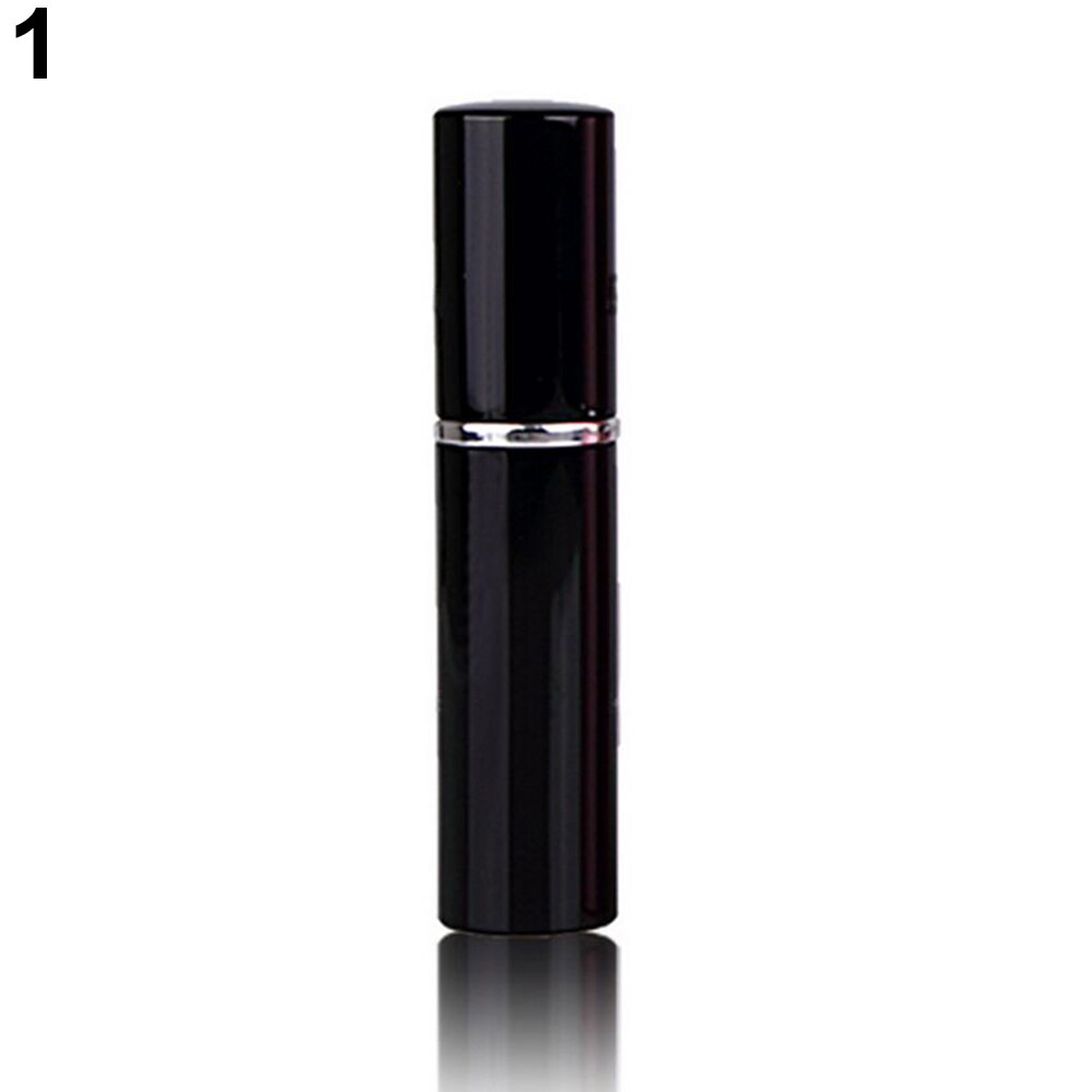 1Pc 5Ml Draagbare Mini Navulbare Parfum Glazen Fles Reizen Aluminium Spray Verstuiver Lege Metalen Parfum Verstuiver Spuit: Black