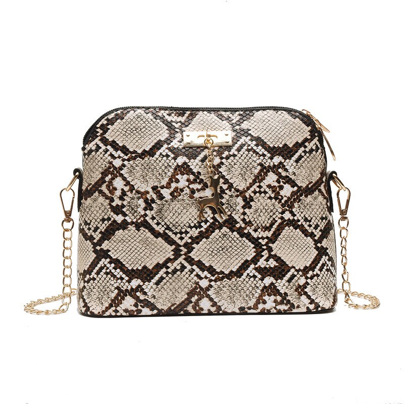 Smooza Vrouwen Tas Schoudertas Voor Vrouwen Mode Lederen Tas Serpentine Handtas Dames Casual Crossbody Tas: Khaki