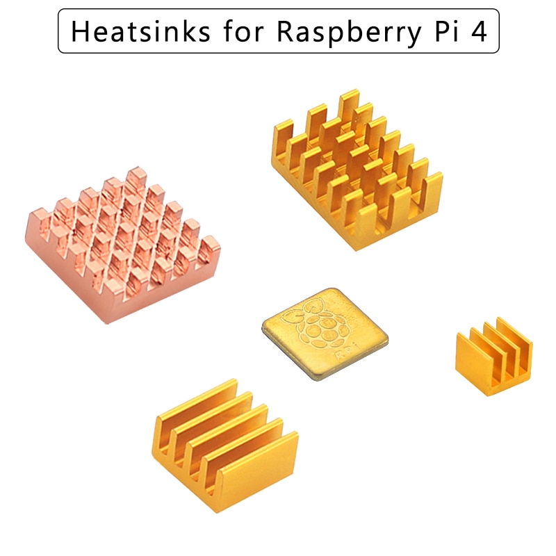 Raspberry Pi 4 Heat Sink Copper Aluminum Alloy Cooling Pad Metal Radiator Passive Cooling Heatsinks for Raspberry Pi 4 Model B