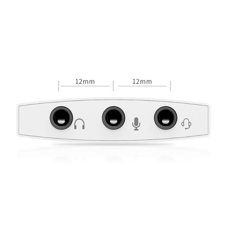Eksternt usb lydkort 7.1 adapter 3.5mm 3 i 1 jack hd stereo headset mikrofon lydadapter 30cm usb tilkoblingskabel