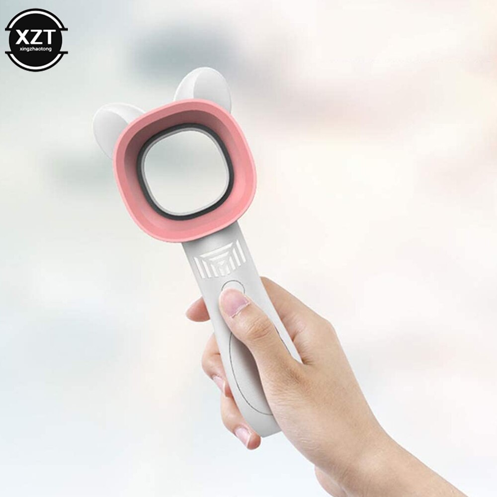 Ventilador sin aspas con orejas de gato, Mini enfriador de aire portátil con carga USB, silencioso, adecuado para oficina, deportes al aire libre, viajes, Verano