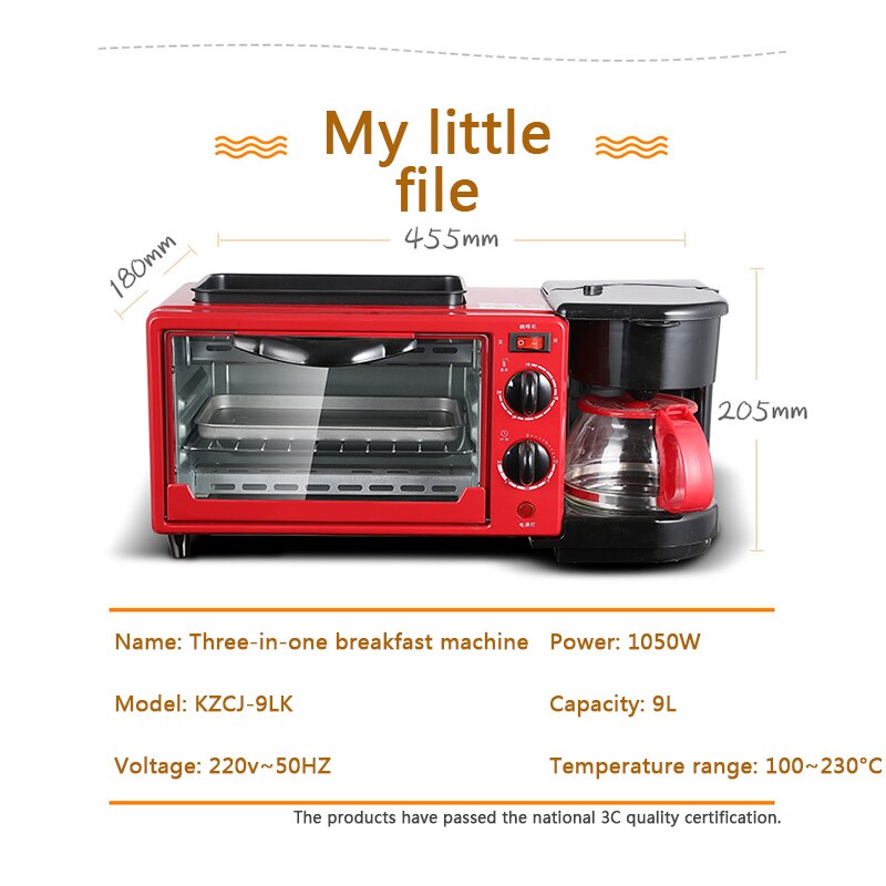 Machine à petit déjeuner multifonction 3 en 1, café au four, une Machine à petit déjeuner haute puissance ZG