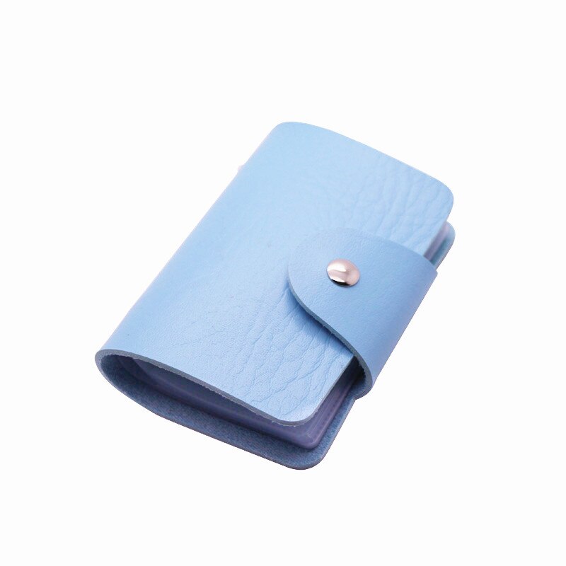 Funda de cuero PU con Clip para hombre y mujer, tarjetero clásico sencillo de negocios con 24 ranuras de PVC