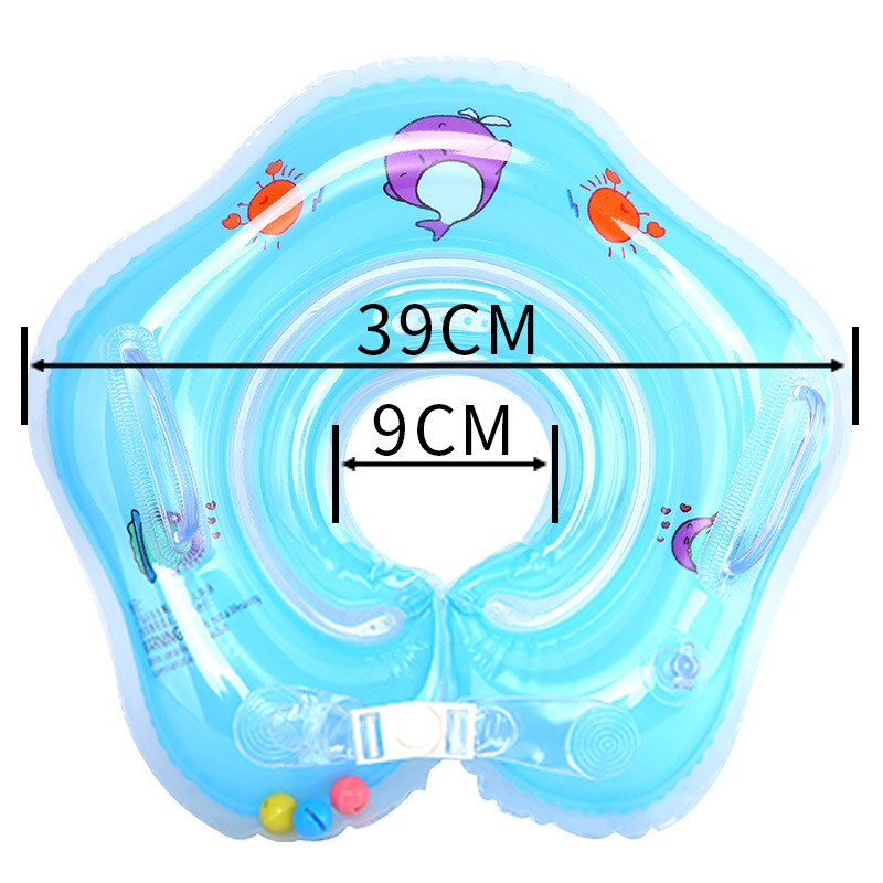 Flotador de piscina inflable de PVC para bebés, anillos de natación de doble cubierta de seguridad flotante con mango N66,