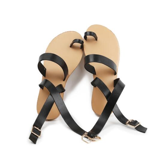 Sexy Open Teen Handgemaakte Muilezels Sandalen Vrouw Femme Lace-Up Gesp Mode Platte Romeinse Slides Sandaal Vrouwen strand Zomer