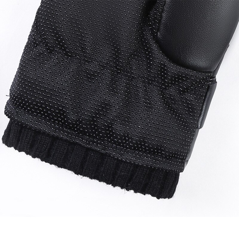 BISON DNEIM-guantes cálidos de invierno para hombre, guantes gruesos de cuero sintético para ciclismo, deportes al aire libre, a prueba de viento, para invierno, S052